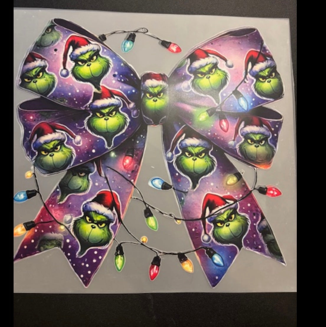 Purple Grinch bow