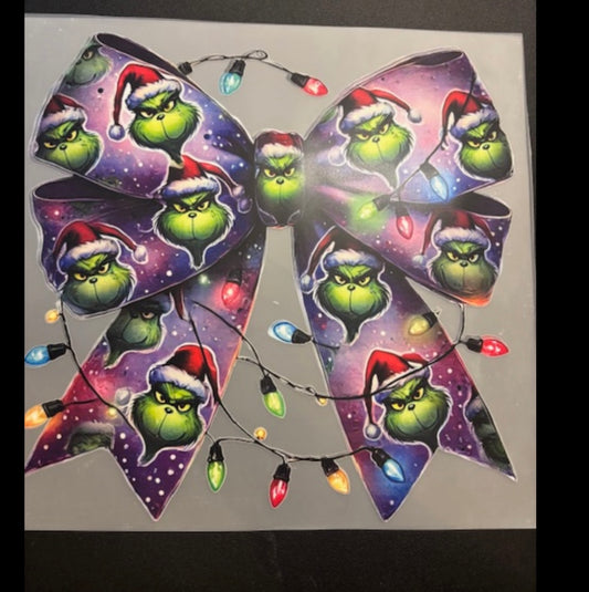 Purple Grinch bow